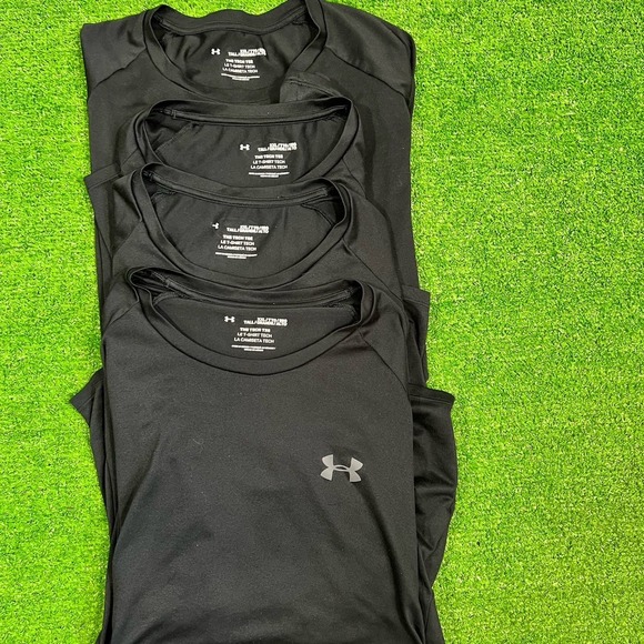 Under Armour The Tech Tee 2XL Black Short Sleeve BUNDLE(4) Training Lightweight - Picture 1 of 5